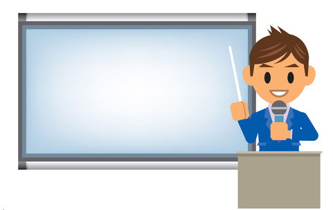 説明する男性のイラスト